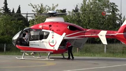 Böbrek hastasının yardımına ambulans helikopter yetişti