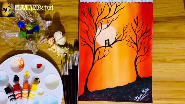 Lovebird painting | how to paint lovebird with watercolour step by step | how to draw lovebird