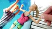 Barbie dolls water fun_ Barbie Mermaid, Ken and, baby doll swim at the pool