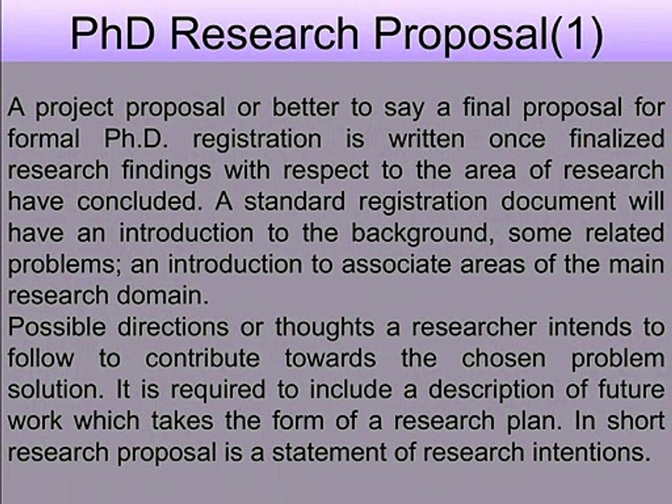 Writing a PhD Project Proposal