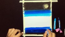 Beautiful Oil Pastels Moonlight Night With A Wonderful Tree Scenery Drawing Step By Step