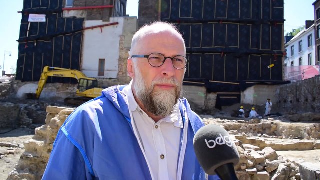 Fouilles archéologiques au futur siège du parlement Wallon à Namur (Raphaël Vanmechelen - Agence wallonne du Patrimoine)