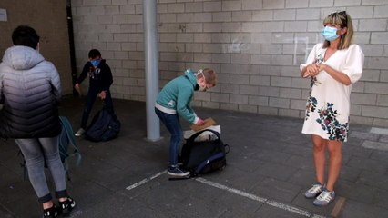 Reprise des cours " masquée" à l'école communale de Bouge ( Namur )