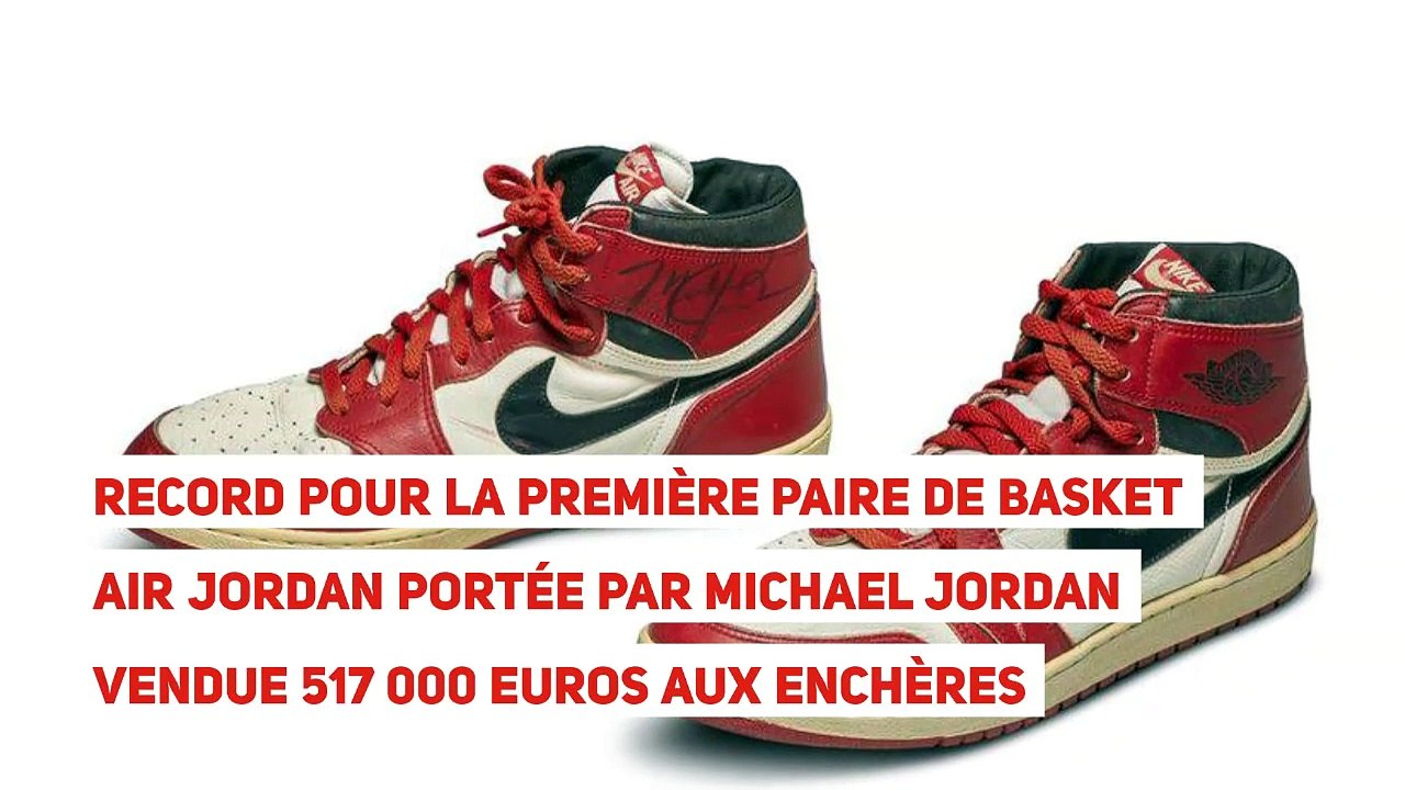 Record pour la première paire de basket Air Jordan portée par Michael Jordan vendue 517 000 euros aux enchères