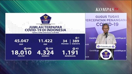 [Update Corona] 18 Mei: 18.010 Positif, 4.324 Sembuh, dan 1.191 Meninggal