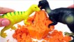 Learn colors kinetic sand ice cream dinosaurs tools surprise toys for children