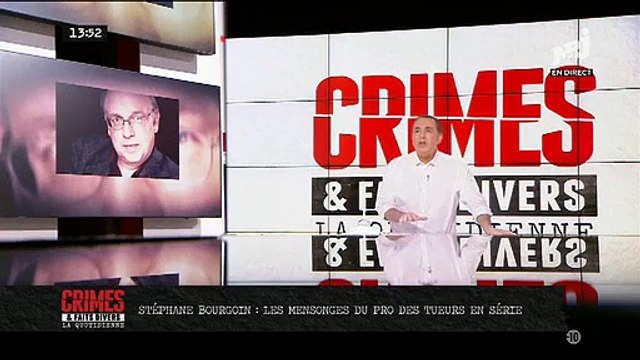 Regardez la quotidienne de Crimes et Faits Divers présentée par Jean-Marc Morandini consacrée au mensonges de Stéphane Bourgoin, spécialiste des tueurs en série