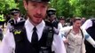 Scuffles as police lead away anti-lockdown protesters in London