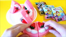 Toy velcro cutting cakes for kids strawberry cream birthday cake  surprise toys Shopkins Disney
