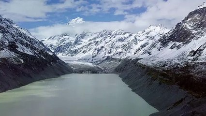 Drone view - mountains with snow