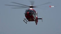 Kalp krizi geçiren şahıs ambulans helikopterle hastaneye yetiştirildi