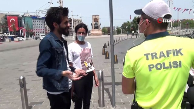 Taksim'de Maske Takmayan Ürdünlü Şahısa Ceza