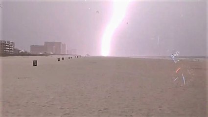 Lightning strike hits beach