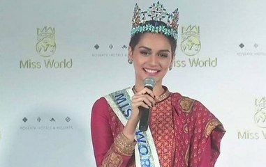 Miss World Manushi Chhillar returns home