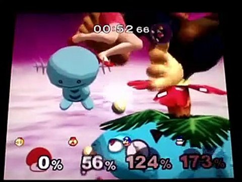 SSBM - Giant Growing Peach & Giant Zelda vs. Giant Mario & Giant D.K.