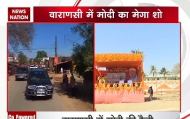 PM Modi feeds cows at Gaushala in Gadwaghat Ashram
