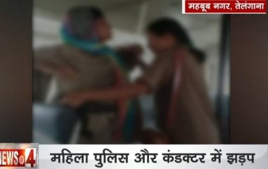 Telangana: Woman police officer beats bus conductor over ticket dispute