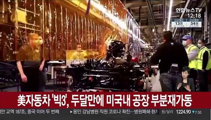 美자동차 '빅3', 두 달 만에 미국 내 공장 부분재가동