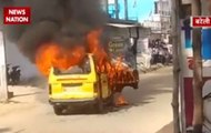 ZERO HOUR: School van in Bareilly catches fire