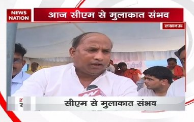 Lucknow: Siksha Mitra staging protest in the city, about to meet UP CM Yogi Adityanath
