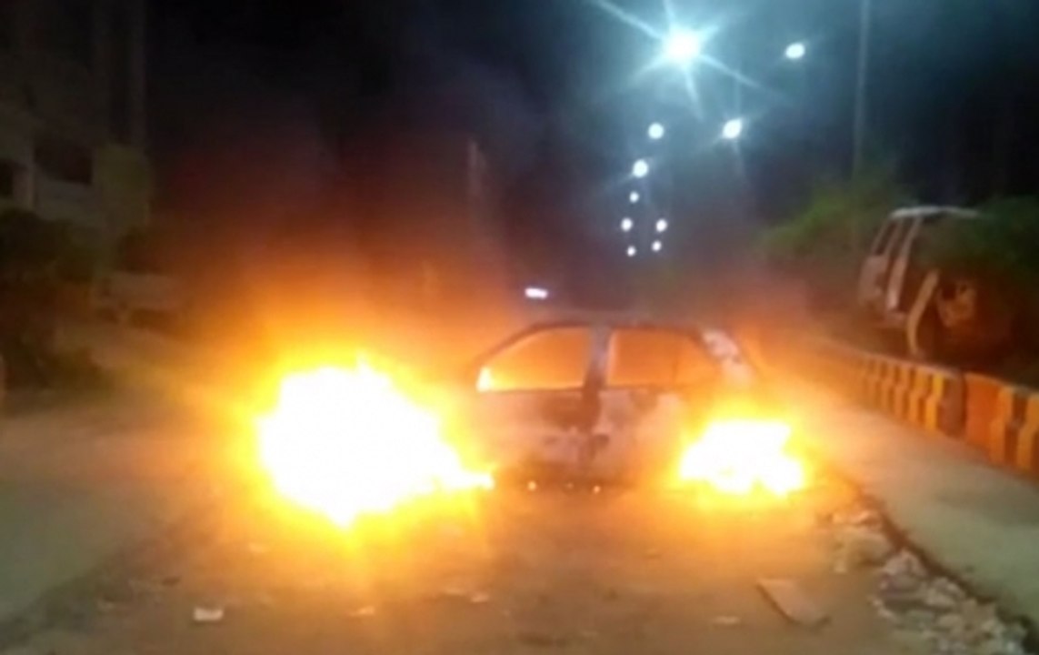 Agra: Car standing at workshop catches fire