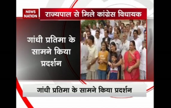 Gujarat Congress MLAs protest in Bengaluru