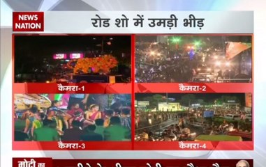 Modi holds mega roadshow in Rajkot, thousands line up to greet him