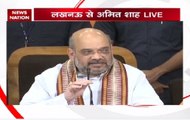 BJP President Amit Shah addresses press conference from Lucknow