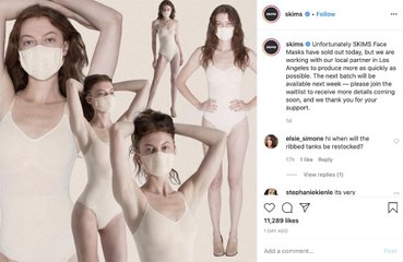 Kim Kardashian West's shapewear brand selling face masks