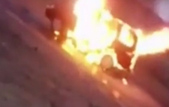 Moving car catches fire in Rajasthan