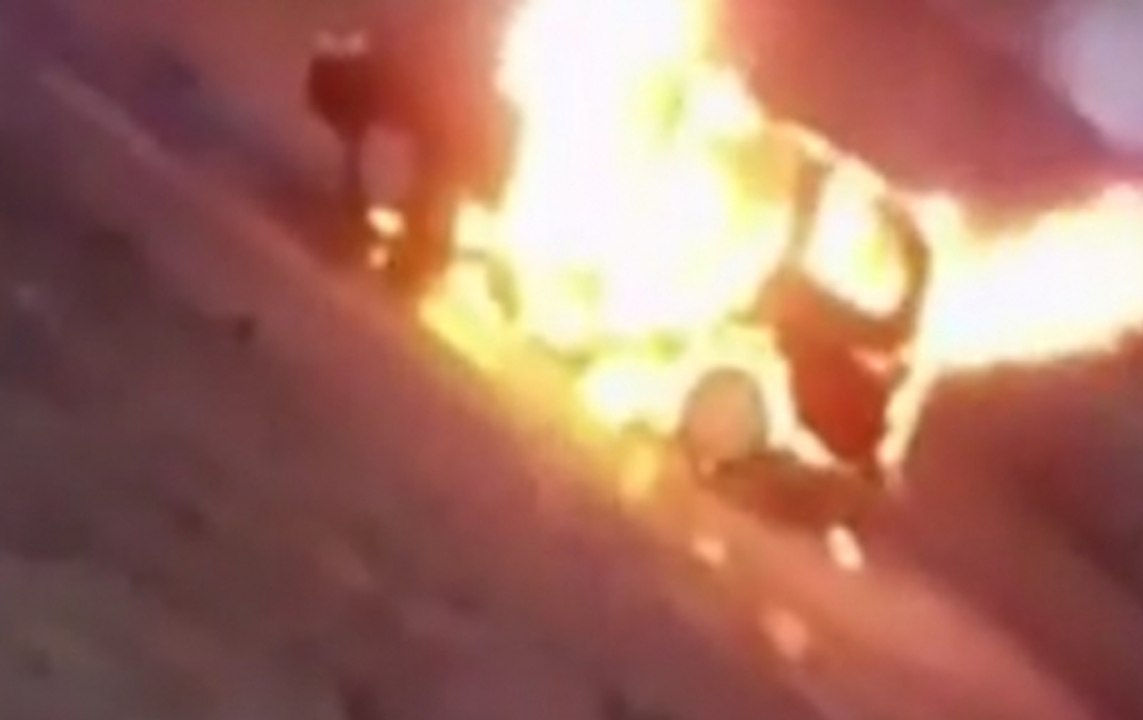 Moving car catches fire in Rajasthan
