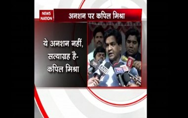 Kapil Mishra sits on 'Satyagraha' against AAP leaders