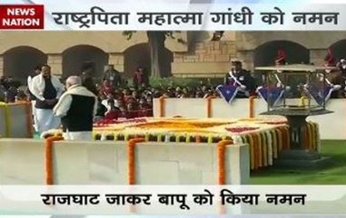 President  Pranab Mukherjee, PM Modi pay tributes to Bapu at Rajghat