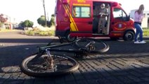Carro e bicicleta se envolvem em acidente no Pioneiros Catarinenses