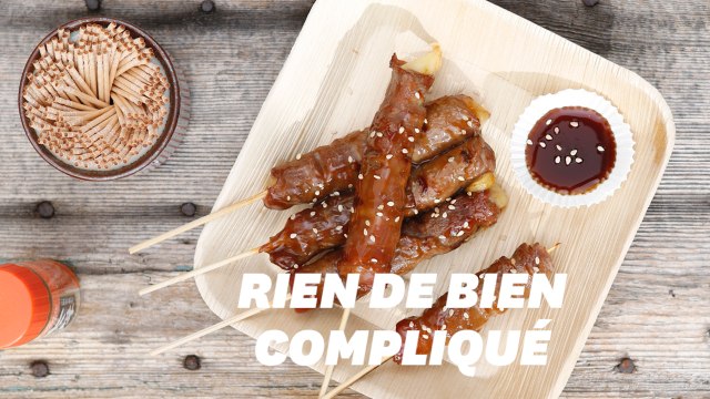 La recette de brochettes au boeuf et fromage avant l’ouverture des restos