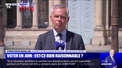 Pour le président de l'Association des petites villes de France Christophe Bouillon, 'il faut que les élections municipales soient derrière nous" (BFMTV)