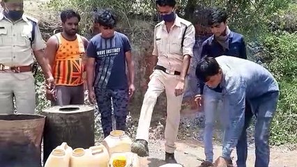 आबकारी विभाग की 2 जगह दबिश, 2 ड्रम अवैध शराब व महुआ लहान किया नष्ट