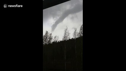 Bizarre cloud spotted spinning in sky during thunderstorm in Finland