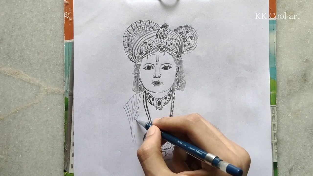 How to Draw Lord Krishna - Easy to draw / KK Cool art - video ...
