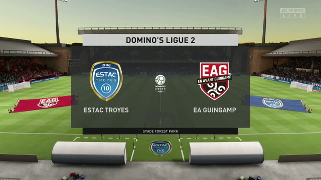 ESTAC Troyes - En Avant Guingamp sur FIFA 20 : résumé et buts (L2 - 36e journée)