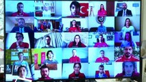 Cumhurbaşkanı Erdoğan, gençler ve sporcularla video konferans yöntemiyle görüştü (1)
