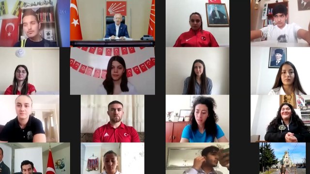 Kılıçdaroğlu, şampiyon sporcularla video konferans yöntemiyle buluştu - ANKARA