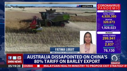 Australia disappointed on China's 80% tariff on barley export