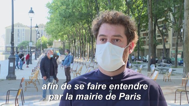 Opération 1.000 chaises vides pour les emplois en danger des cafés du canal de l'Ourcq