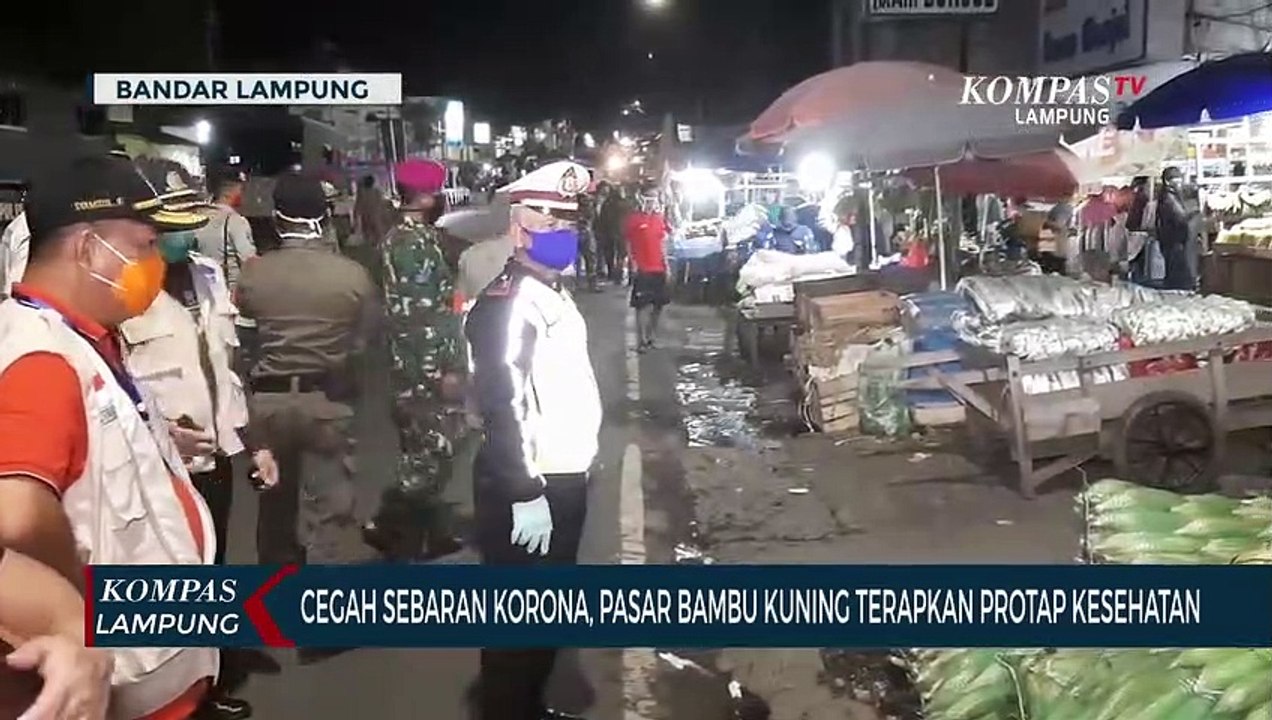 Cegah Sebaran Korona, Pasar Bambu Kuning Terapk...