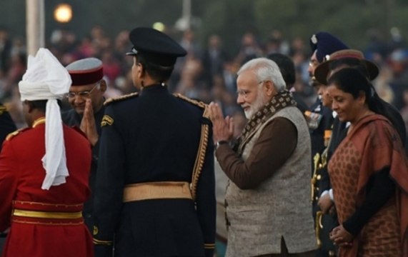 Beating Retreat ceremony takes place at Delhi's Vijay Chowk in presence of Kovind, Modi