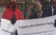 Protesters gathered in relation to Kulbhushan Jhadav case
