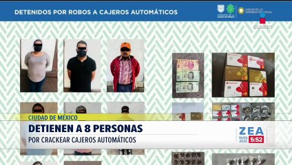 Detienen a ocho personas por crackear cajeros automáticos
