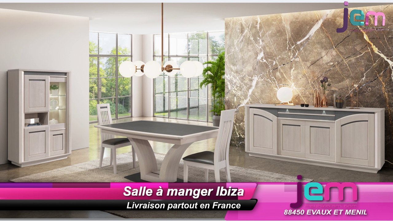 Salle à manger Ibiza des meubles Girardeau en chêne massif et céramique