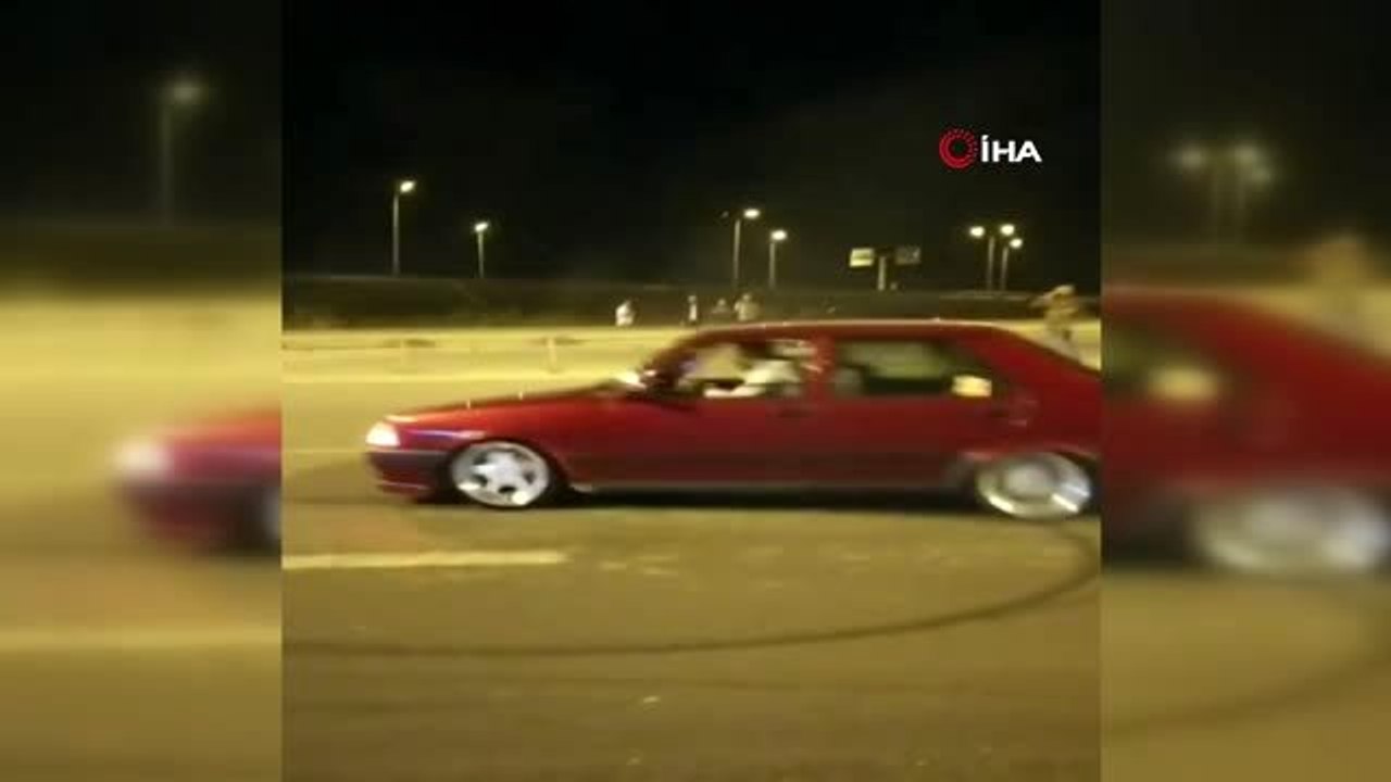 Sosyal mesafeyi hiçe sayan bir grup vatandaş drift yaparak doğum günü kutladı